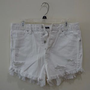 Wild Fable High Waist White Frayed Shorts - US 10